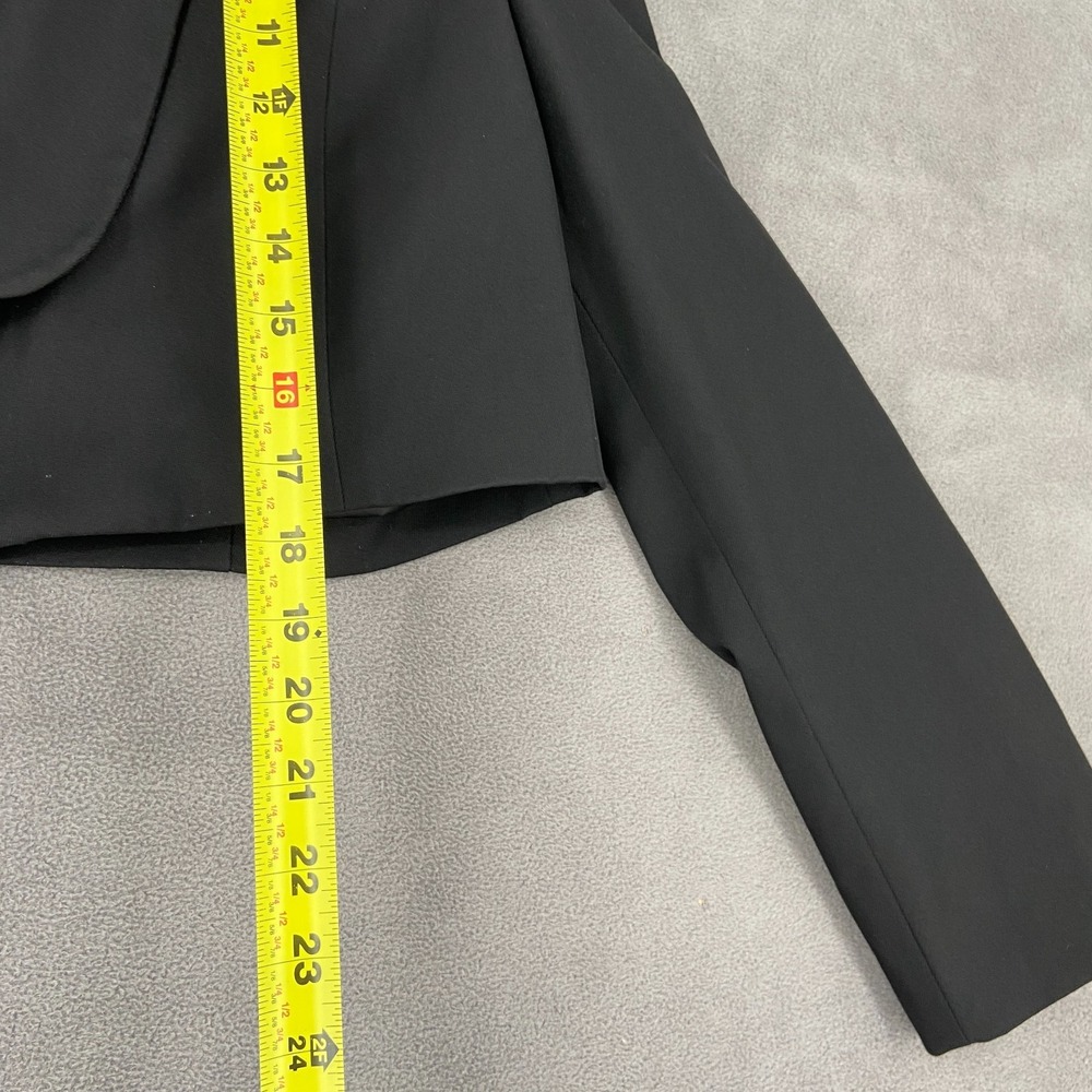 AllSaints Cropped Blazer Jacket Women's 6 Black Formal Shawl Collar Open Front - Picture 6 of 10